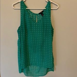 Floral turquoise tank